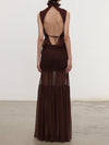 OUDE WAAG High-Neck Shirred Halter Vest OW-OW-25SS-TP02-JZ (PU790 Crimson Purple) (OW-25SS-TP02 OW-25PF-TP03)